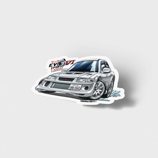 Lancer Evo 6 Evolution VI GSR Tommi Makinen Edition CP9A White Vinyl Sticker