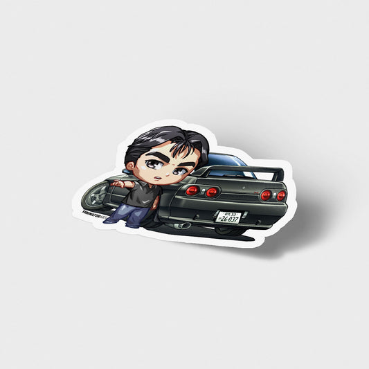 Takeshi Nakazato R32 Skyline GT-R GTR Character Vinyl Sticker