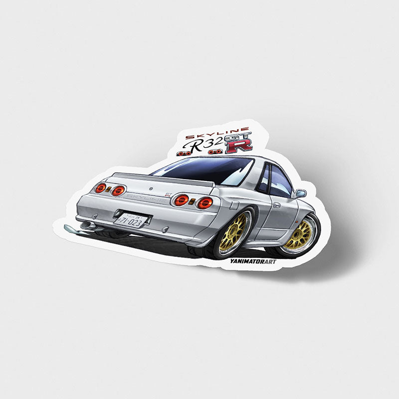 Skyline R32 Sticker R32 Skyline GT-R Rear White (Wangan Midnight) Vinyl Sticker – YanimatorART