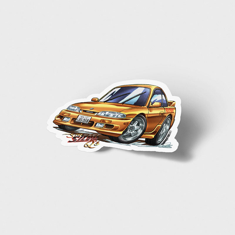 S14 Silvia Q's S14 240SX Orange Vinyl Sticker