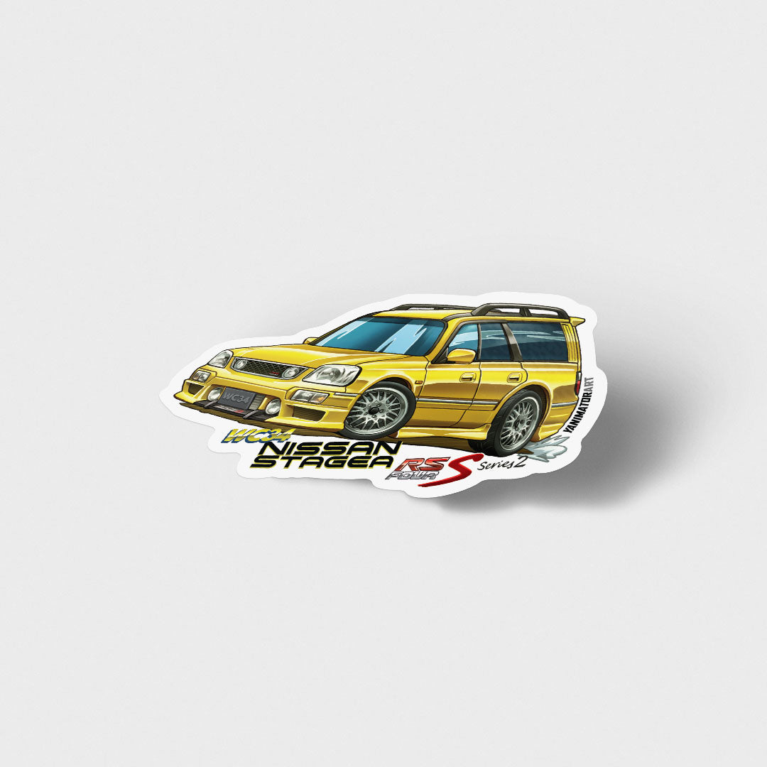 WC34 Stagea RS-Four Series 2 Yellow Vinyl Sticker