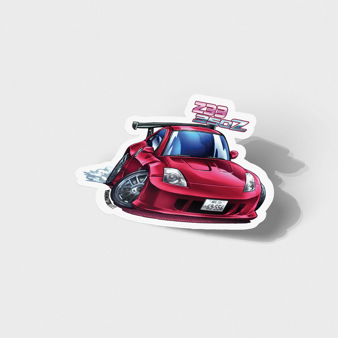 Z33 350Z Fairlady Z w Aero Red Vinyl Sticker – YanimatorART