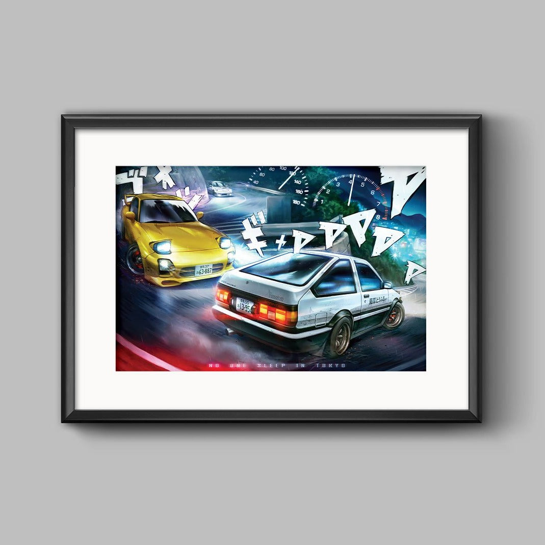 Initial D: Project D Touge Run - No One Sleep In Tokyo Poster Print
