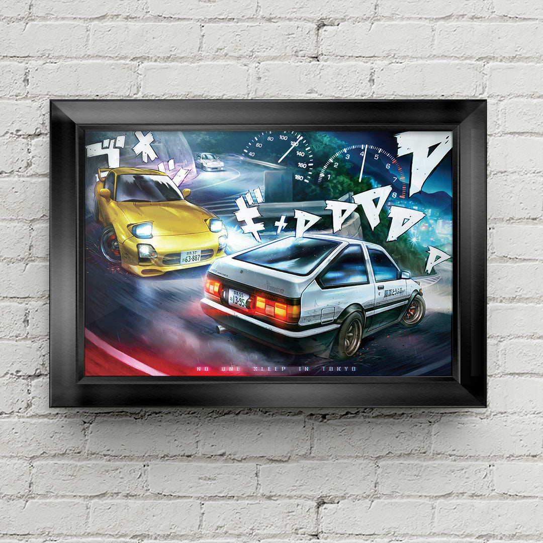 Initial D: Stage 1 Chibi Car Poster Print - First Stage
