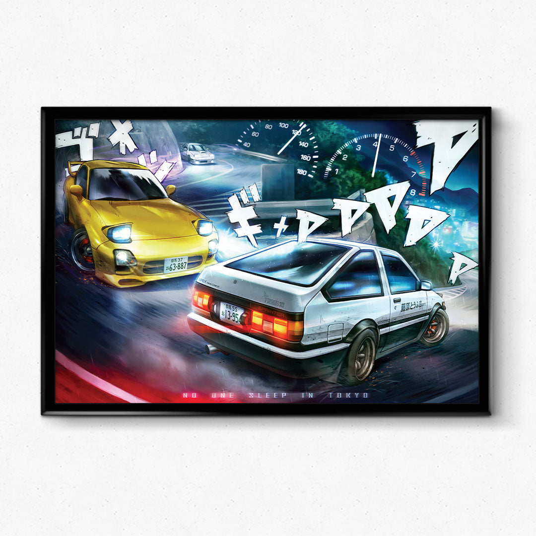 Initial D: Project D Touge Run - No One Sleep In Tokyo Poster Print