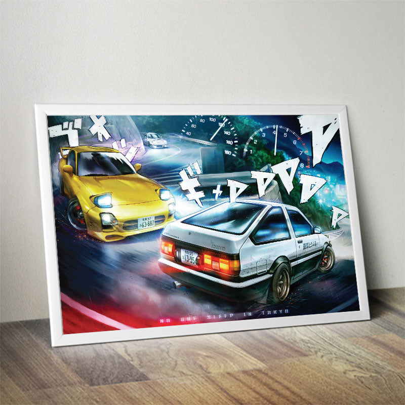 Initial D: Project D Touge Run - No One Sleep In Tokyo Poster Print