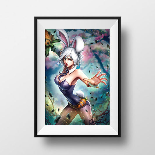 Battle Bunny Riven Poster Print - nayukidraws