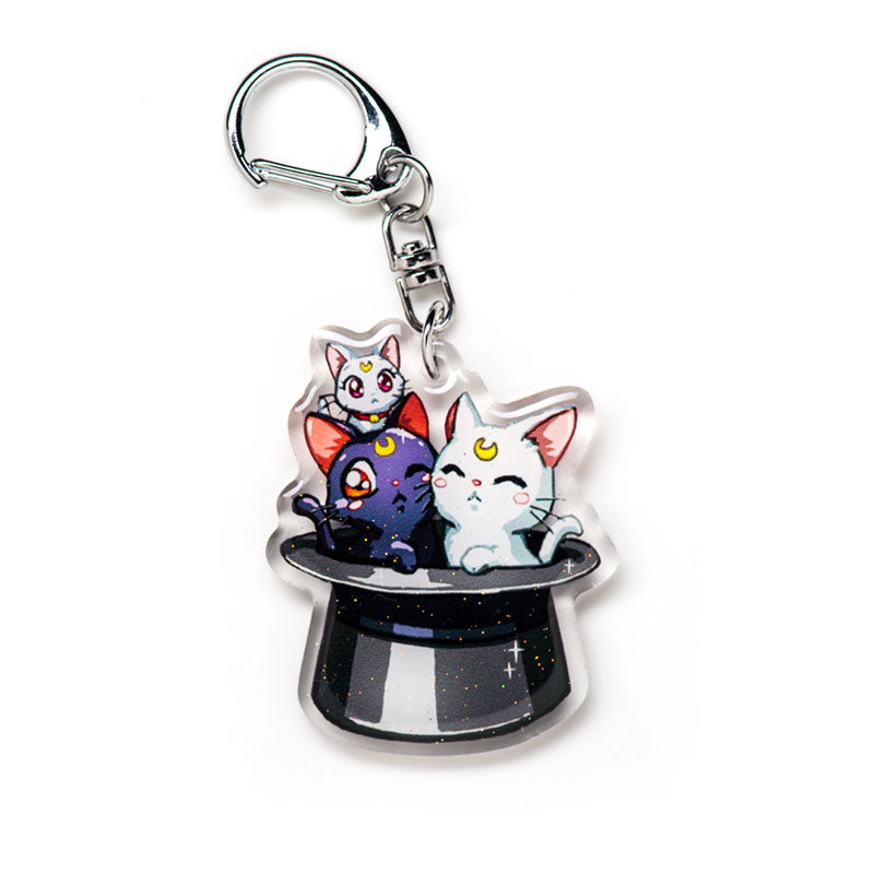 Luna, Artemis and Diana Cats Acrylic Charm Keychain